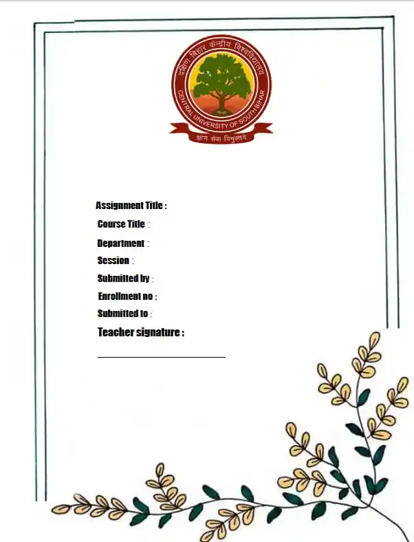 colorfull template which help CUSB student in Assignment or projects